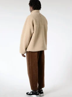 Danton - Insulation Stand Collar Boa Jacket in Beige