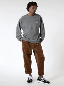 Danton - Lambswool Crew Neck Knit Pullover in Charcoal