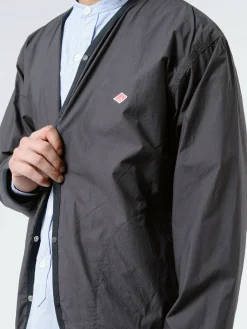 Danton - Men's Broad Cloth Shirt Cardigan in Charcoal