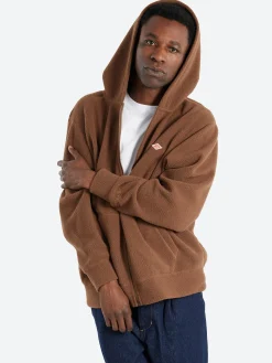 Danton - Polartec Boa Fleece Zip Hoodie in Brown