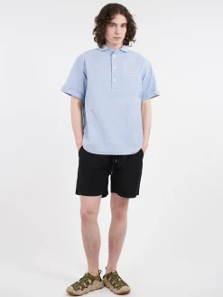 Danton - Round Collar Shirt in Blue
