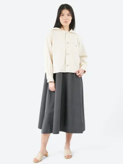 Danton - Short Hooded Jacket in Ecru