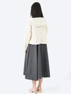 Danton - Short Hooded Jacket in Ecru