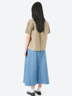 Danton - Short Sleeve Pullover Work Shirt in Greige