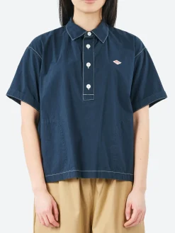 Danton - Short Sleeve Pullover Work Shirt in Dark Navy