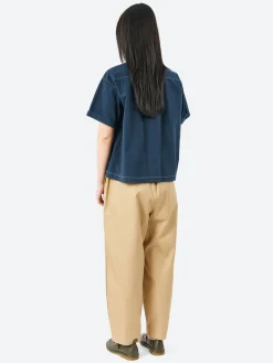 Danton - Short Sleeve Pullover Work Shirt in Dark Navy