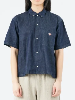 Danton - Women's B.D. Short Sleeve Shirt in Indigo