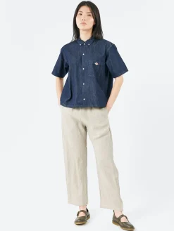 Danton - Women's B.D. Short Sleeve Shirt in Indigo