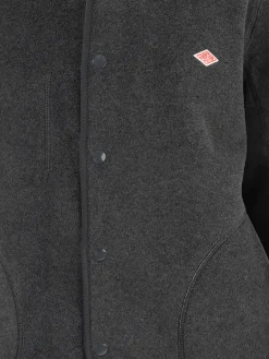 Danton - Women's Collarless Fleece Jacket in Charcoal Grey