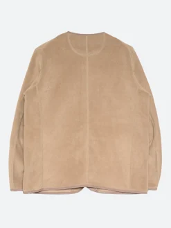Danton - Women's Collarless Fleece Jacket in Beige
