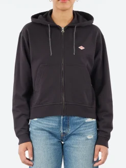 Danton - Women's Cotton Terry Zip Hoodie in Charcoal