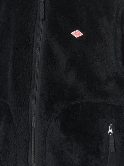 Danton - Women's High Pile Zip Hooded Jacket in Black