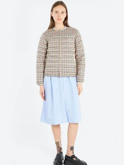 Danton - Women's Inner Down Crewneck Jacket in Orange and Beige