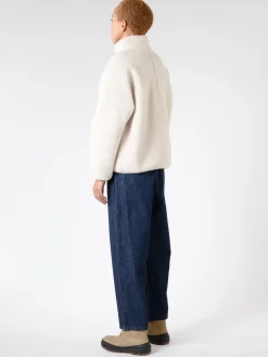 Danton - Women's Insulation Stand Collar Boa Jacket in Oyster White