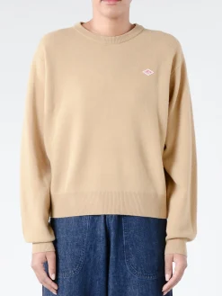 Danton - Women's Lambswool Crew Neck Knit Pullover in Camel