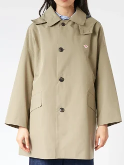 Danton - Women's 3-Layer Cloth Hooded Balmacaan Coat in Beige