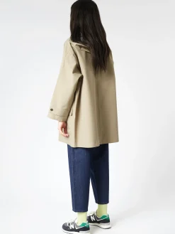 Danton - Women's 3-Layer Cloth Hooded Balmacaan Coat in Beige