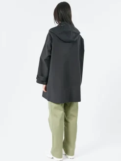 Danton - Women's 3-Layer Cloth Hooded Balmacaan Coat in Black