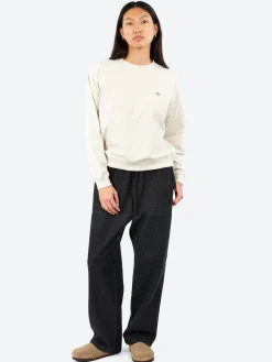 Danton - Women's Long Sleeve Sweat T-Shirt in Heather Ivory