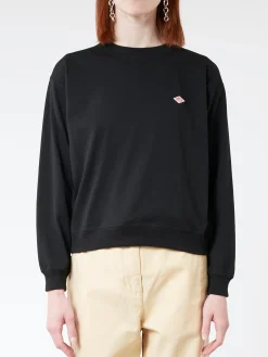 Danton - Women's Plain Long Sleeve T-Shirt Rib in Black