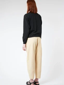 Danton - Women's Plain Long Sleeve T-Shirt Rib in Black