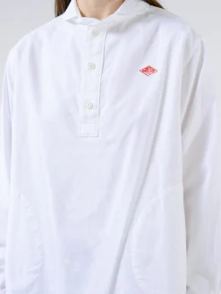 Danton - Women's Round Collar Pullover L/S Shirt in White