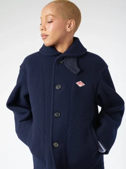 Danton - Women's Round Collar Jacket in Navy