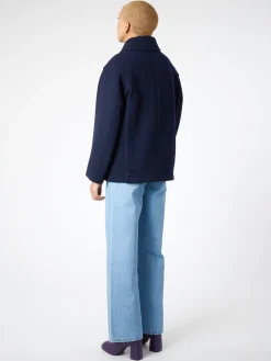 Danton - Women's Round Collar Jacket in Navy