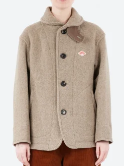 Danton - Women's Round Collar Jacket in Beige