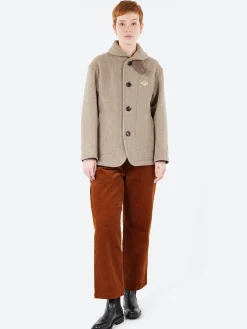 Danton - Women's Round Collar Jacket in Beige