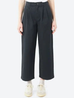 Danton - Women's Stretch Twill 2 Tuck Wide Pants in Charcoal