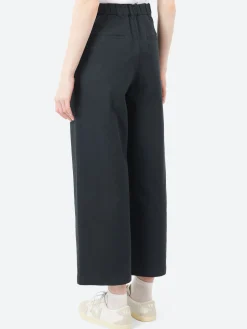 Danton - Women's Stretch Twill 2 Tuck Wide Pants in Charcoal