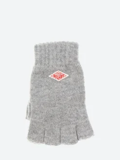 Danton - Wool Knit Fingerless Gloves in Grey