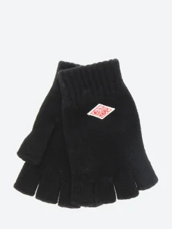 Danton - Wool Knit Fingerless Gloves in Black