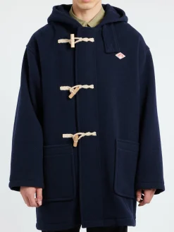 Danton - Wool Light Pile Duffle Coat in Navy