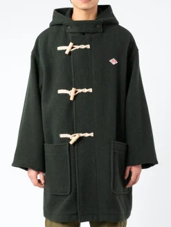 Danton - Wool Light Pile Duffle Coat in Moss Green