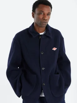 Danton - Wool Light Pile Work Jacket in Navy