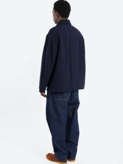 Danton - Wool Light Pile Work Jacket in Navy