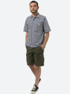 Danton - Work Shirt in Navy and White