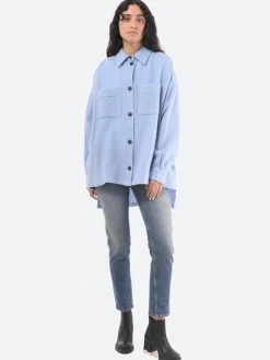 Destin - Lema Shirt Jacket in Sky Blue