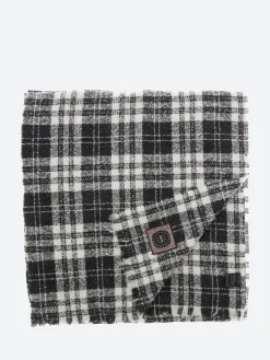 Destin - Sullivan Fleecy Scarf in Off White/Black Plaid