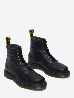 Dr. Martens - 1460 Faux Fur Lined Boots in Black Grizzly
