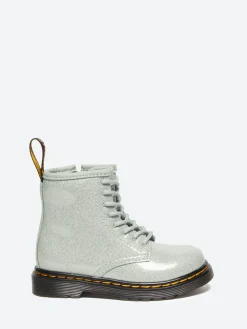 Dr. Martens - 1460 Glitter Toddler in Sage Green and Silver
