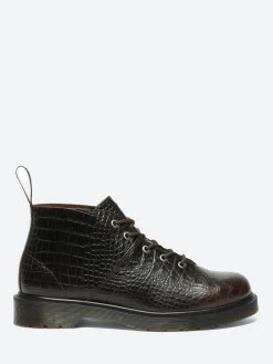 Dr. Martens - Church Monkey Boots in Dark Brown Croc
