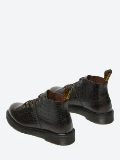 Dr. Martens - Church Monkey Boots in Dark Brown Croc