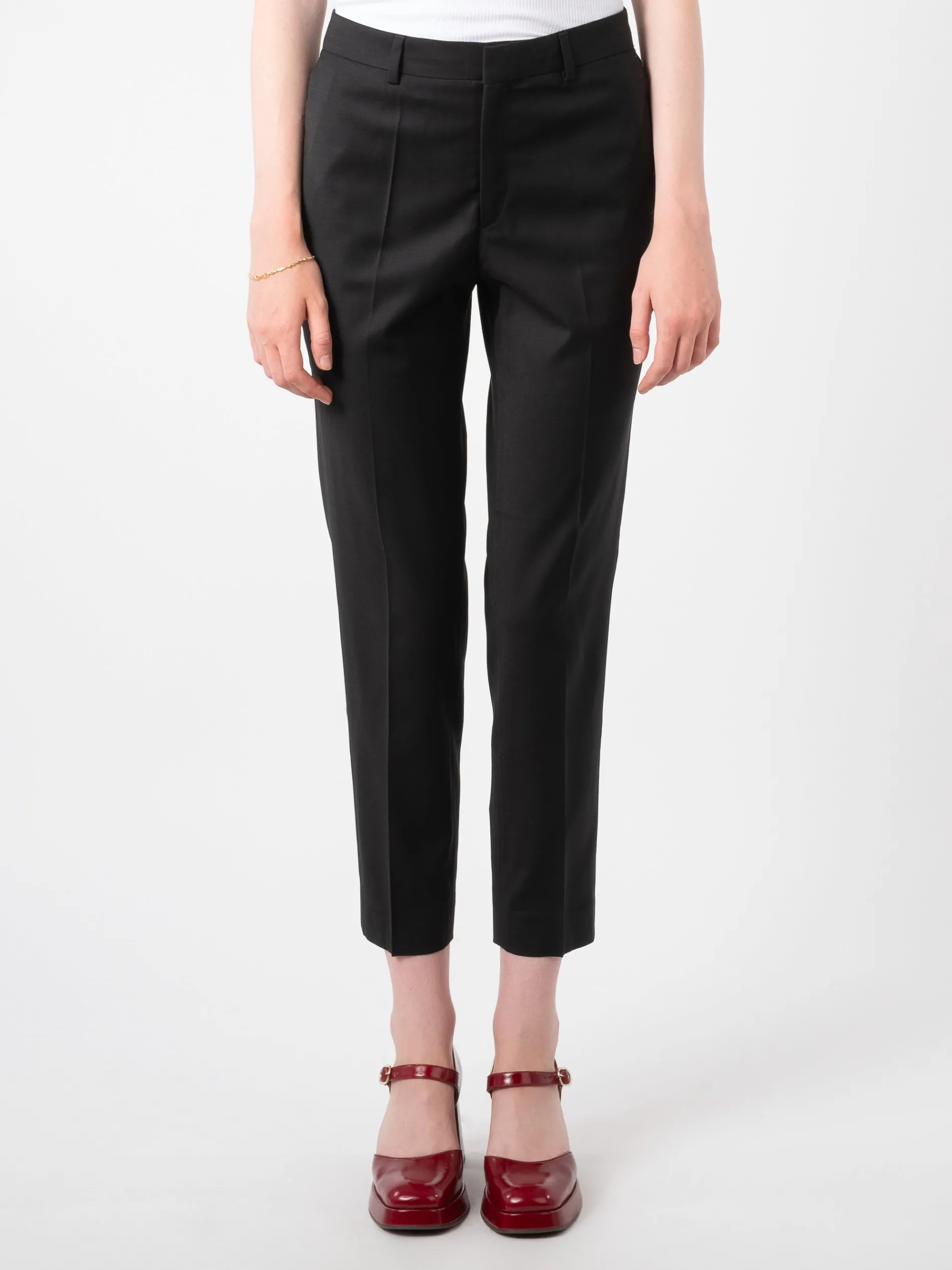 Filippa K - Emma Cropped Cool Wool Trouser in Black