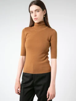Filippa K - Merino Elbow Sleeve Top in Camel