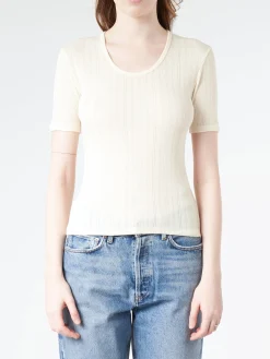 Filippa K - Pointelle Tee in Chalk White