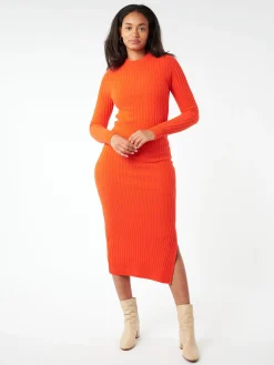 Filippa K - Rib Knit Skirt in Red Orange