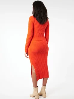 Filippa K - Wool Rib Sweater in Red Orange